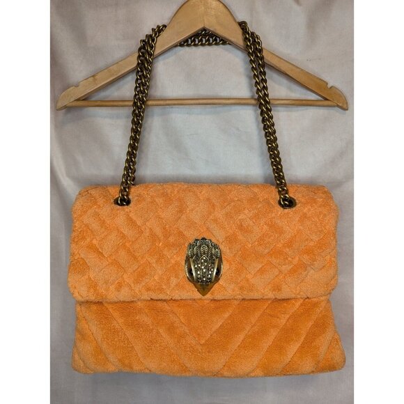 Kurt Geiger London Orange XXL Faux Fur Convertible Shoulder Bag Purse - Picture 1 of 14